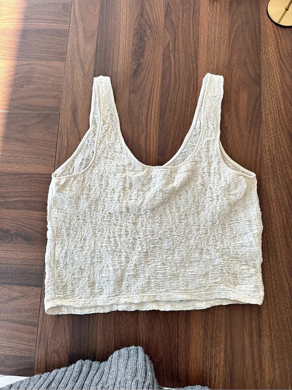 a new day Boat-Neck Textured Tank Top White